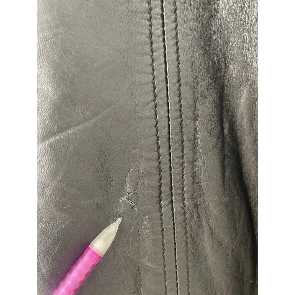 Knoles & Carter Genuine Leather Vintage Style Leather Zip Up Coat Size Small
